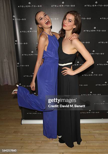 Models attend the launch party for Atelier-To-Go at Agua Spa, The Sanderson Hotel on March 21, 2013 in London, England. Atelier-To-Go is a brand-new...