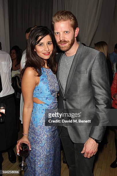 Bev Malik and Alistair Guy attend the launch party for Atelier-To-Go at Agua Spa, The Sanderson Hotel on March 21, 2013 in London, England....
