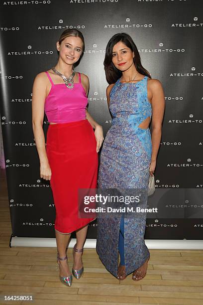 Sasha Ternent and Bev Malik attend the launch party for Atelier-To-Go at Agua Spa, The Sanderson Hotel on March 21, 2013 in London, England....