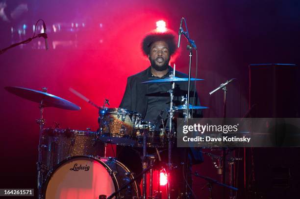 Quest Love performs at the BlackBerry Z10 Launch Event at Best Buy Theater on March 21, 2013 in New York City.