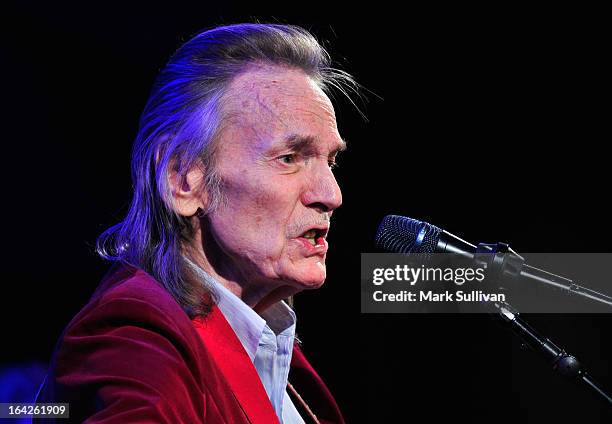 Singer/songwriter Gordan Lightfoot performs during an evening with Gordon Lightfoot at The GRAMMY Museum on March 21, 2013 in Los Angeles, California.