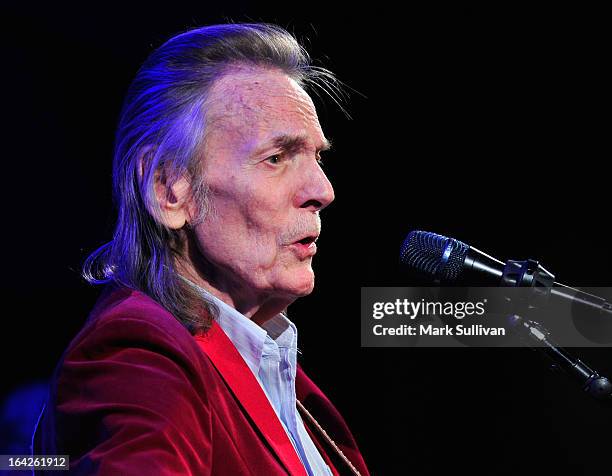 Singer/songwriter Gordan Lightfoot performs during an evening with Gordon Lightfoot at The GRAMMY Museum on March 21, 2013 in Los Angeles, California.