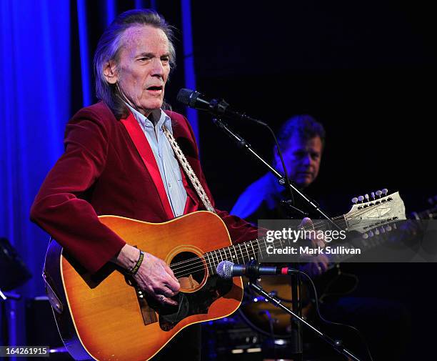 Singer/songwriter Gordan Lightfoot performs during an evening with Gordon Lightfoot at The GRAMMY Museum on March 21, 2013 in Los Angeles, California.