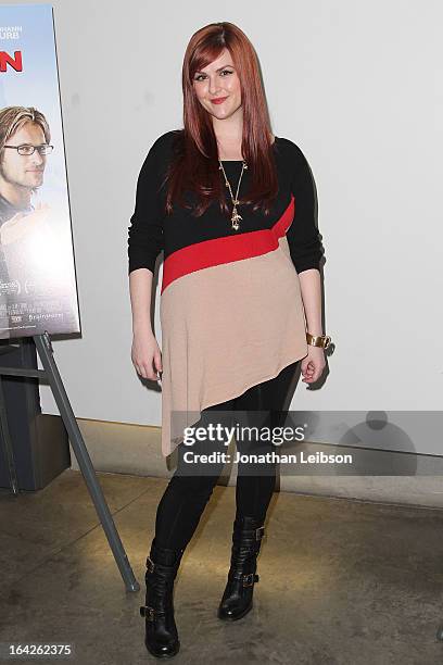 Sara Rue attends the "Dorfman In Love" Los Angeles premiere at Downtown Independent Theatre on March 21, 2013 in Los Angeles, California.