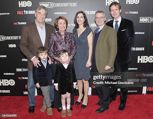 Paul Pelosi, his wife, Congresswoman Nancy Pelosi, their grandchildren Paul Vos and Thomas Vos, filmmaker Alexandra Pelosi, film subject, former NJ...