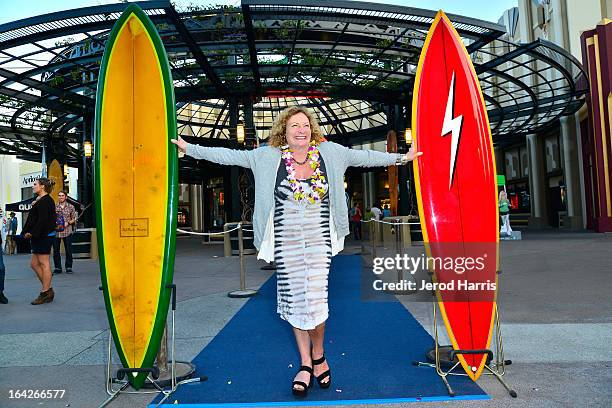 Womens surfing world champion Jericho Poppler arrives at Disney's 'A Deeper Shade Of Blue' surfing documentary premiere at AMC Downtown Disney 12...