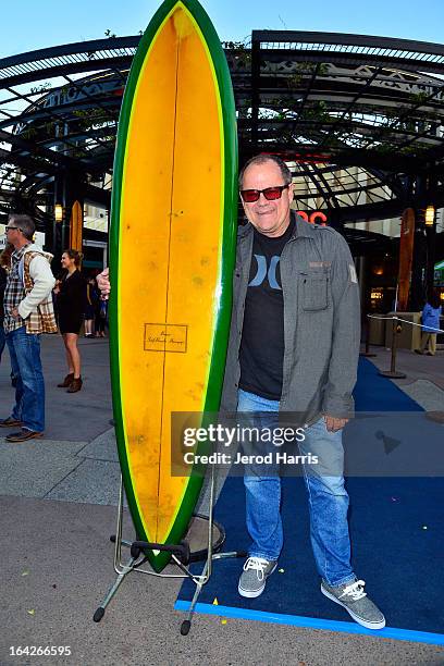 Peter 'PT' Townend arrives at Disney's 'A Deeper Shade Of Blue' surfing documentary premiere at AMC Downtown Disney 12 Theater on March 21, 2013 in...