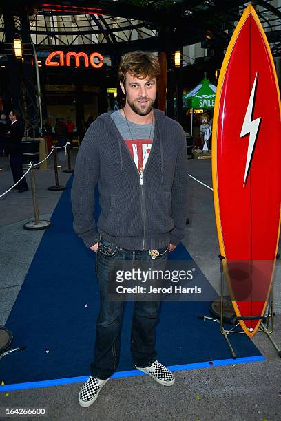 Film Maker Wes Brown arrives at Disney's 'A Deeper Shade Of Blue' surfing documentary premiere at AMC Downtown Disney 12 Theater on March 21, 2013 in...