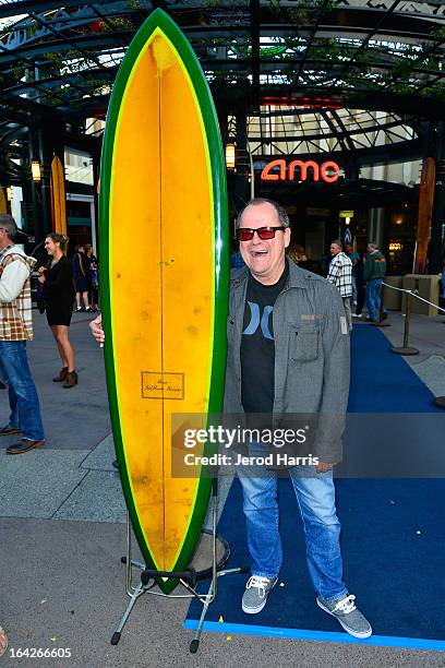 Peter 'PT' Townend arrives at Disney's 'A Deeper Shade Of Blue' surfing documentary premiere at AMC Downtown Disney 12 Theater on March 21, 2013 in...