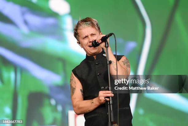 Conor Mason of Nothing but Thieves performs on Day 3 of Leeds Festival 2023 at Bramham Park on August 27, 2023 in Leeds, England.