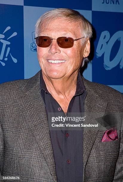 Actor Adam West attends the launch of the Batman classic TV series licensing program at Meltdown Comics and Collectibles on March 21, 2013 in Los...
