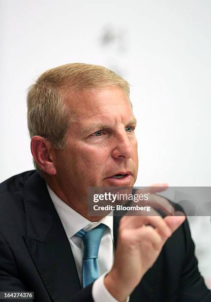 Bruce Rockowitz, chief executive officer of Li & Fung Ltd., speaks during a news conference in Hong Kong, China, on Thursday, March 21, 2013. Li &...