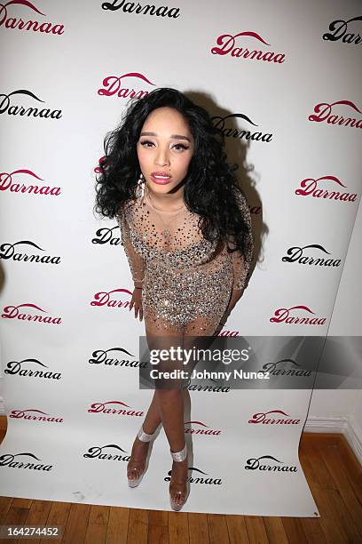 Recording artist Darnaa attends a listening event at Darnaa Recording Studios on March 21, 2013 in New York City.