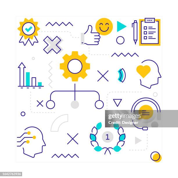 customer relationship related banner design for web page, headline, brochure, annual report and book cover - client satisfaction guarantee stock illustrations