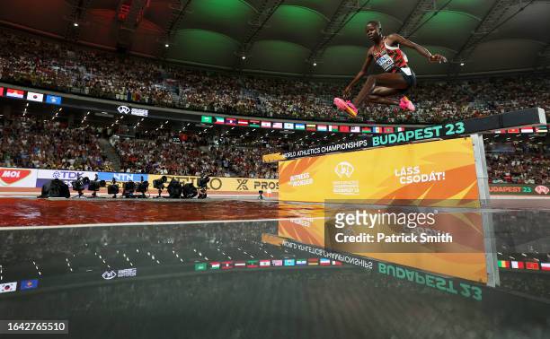 Faith Cherotich of Team Kenya competes in the Women's 3000m Steeplechase Final during day nine of the World Athletics Championships Budapest 2023 at...