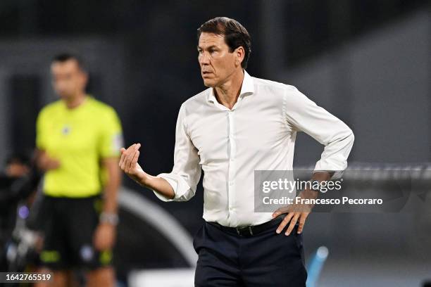 Rudi Garcia SSC Napoli head coach during the Serie A TIM match between SSC Napoli and US Sassuolo at Stadio Diego Armando Maradona on August 27, 2023...