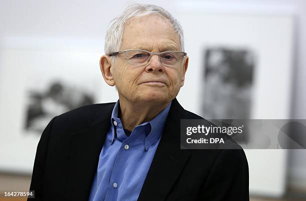 Photographer Steve Schapiro gives a press conference on March 22, 2013 at the Kunsthalle museum in Rostock, northeastern Germany. From March 23 to...