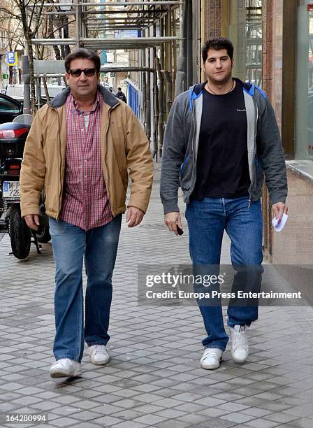 Julian Contreras and his son Julian Contreras Jr are seen on March 10, 2013 in Madrid, Spain.