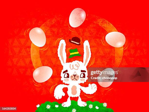 happy easter - rabbits studio stock illustrations