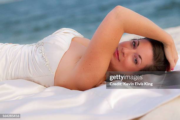 beach bride bridal beauty in the sand - nas pensacola stock pictures, royalty-free photos & images