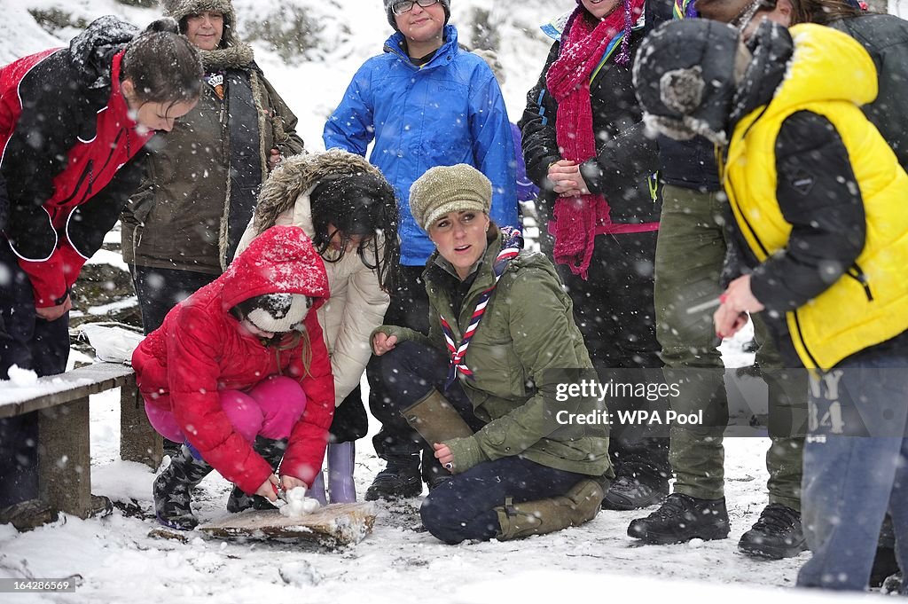 The Duchess Of Cambridge Visits Great Tower Scout Camp