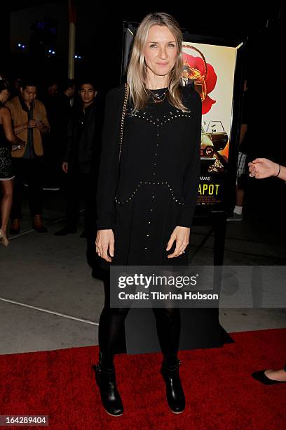 Ever Carradine attends 'The Brass Teapot' Los Angeles special screening at ArcLight Hollywood on March 21, 2013 in Hollywood, California.