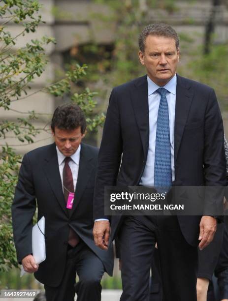 Chairman Carl-Henric Svanberg and BP Chief Executive Tony Hayward arrive at the West Wing of the White House for a meeting with US President Barack...