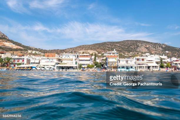 beachfront houses from the sea - otlo stock pictures, royalty-free photos & images