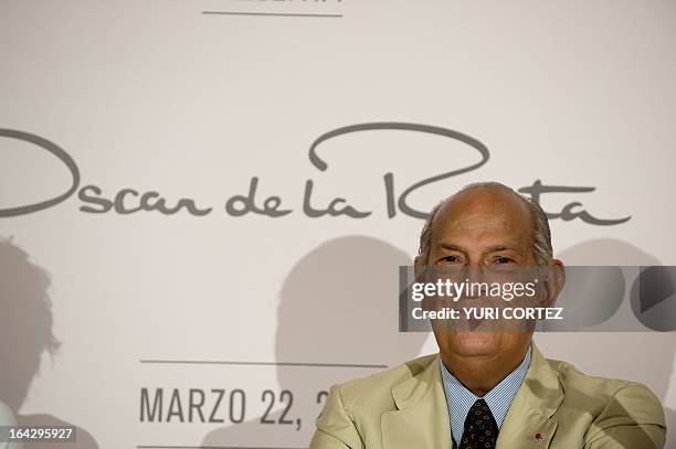 Fashion designer Oscar de la Renta during a press conference in Mexico City on March 22, 2013. De la Renta is in Mexico to present "Gala Moda...