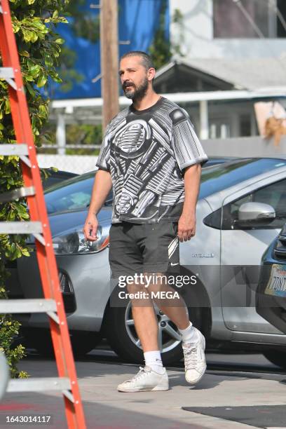 Shia LaBeouf is seen on September 1, 2023 in Los Angeles, California.