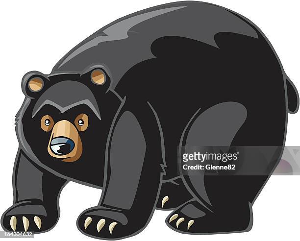 ilustraciones, imágenes clip art, dibujos animados e iconos de stock de oso negro - voluptuous