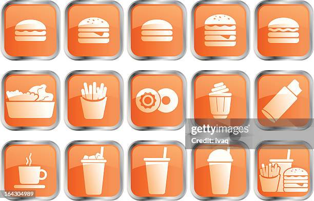 fast food icons - lunch break icon stock illustrations