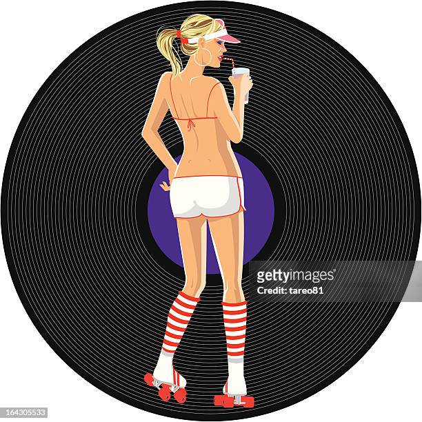 girl on rollerskates - ballroom dancing vector stock illustrations