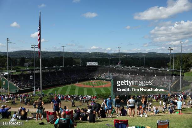 General view is seen during the second inning of the Little League World Series Championship Game between the West Region team from El Segundo,...