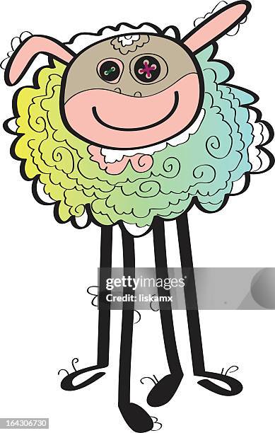 sheep - toy farm animals stock illustrations
