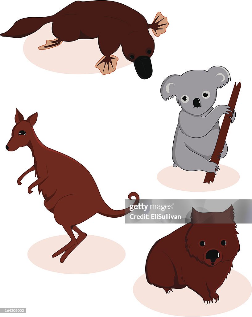 Collection of australian animals