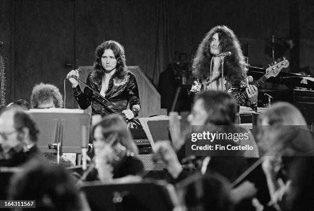 1st JUNE: Singer David Coverdale and bass guitarist Glenn Hughes perform on Jon Lord's Gemini Suite in Munich, Germany on 1st June 1974.