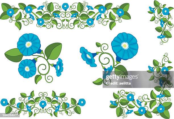 petunia set - petunia stock illustrations