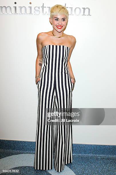 Miley Cyrus visits The Ryan Seacrest Foundation West Coast Debut Of New Multi-Media Broadcast Center "Seacrest Studios" at CHOC Children's Hospital...