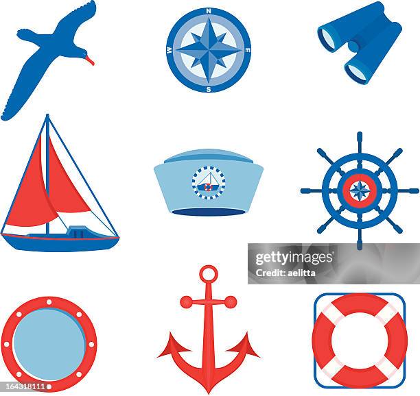 nautical icons - albatross stock illustrations