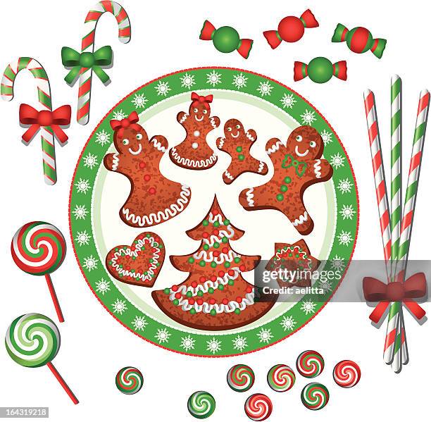 christmas sweets - mint plant family stock illustrations