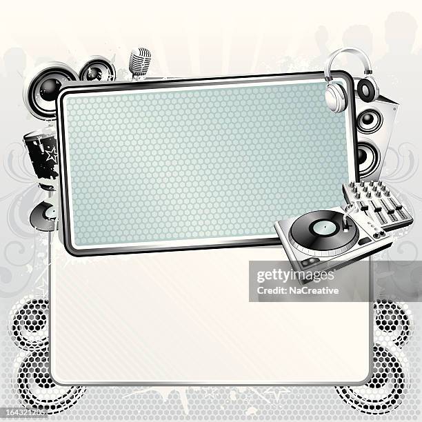 dance music design template with text frame - deck background stock illustrations