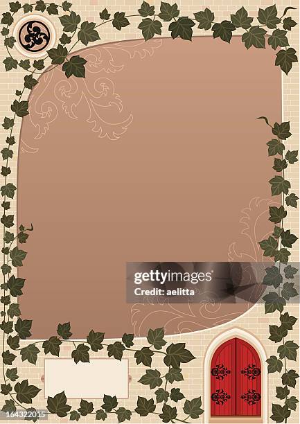 red gate (background) - brick wall texture stock illustrations