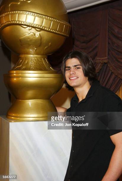 Mr. Golden Globe 2003" A.J. Lamas, son of actor Lorenzo Lamas, at the 2003 Mr. And Miss Golden Globe and Cecil B. DeMille Award recipient...