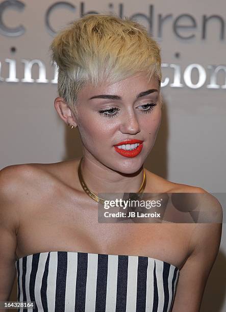 Miley Cyrus visits The Ryan Seacrest Foundation West Coast Debut Of New Multi-Media Broadcast Center "Seacrest Studios" at CHOC Children's Hospital...