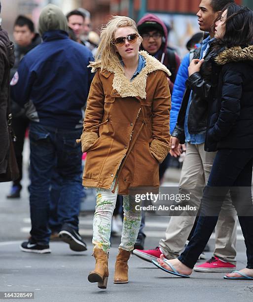 AnnaSophia Robb is seen in SoHo on March 22, 2013 in New York City.