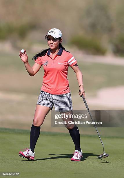 Ai Miyazato of Japan during the third round of the RR Donnelley LPGA Founders Cup at Wildfire Golf Club on March 16, 2013 in Phoenix, Arizona.