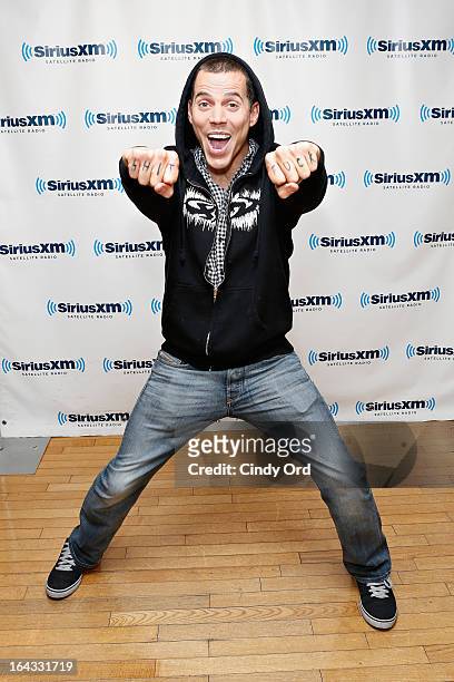 Comedian/ TV personality Steve-O visits the SiriusXM Studios on March 22, 2013 in New York City.