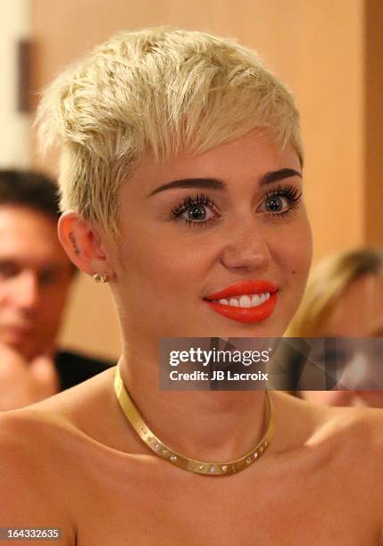 Miley Cyrus visits The Ryan Seacrest Foundation West Coast Debut Of New Multi-Media Broadcast Center "Seacrest Studios" At CHOC Children's Hospital...