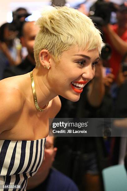 Miley Cyrus visits The Ryan Seacrest Foundation West Coast Debut Of New Multi-Media Broadcast Center "Seacrest Studios" At CHOC Children's Hospital...